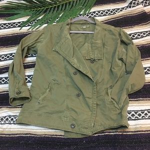 Lucky brand Army green double breasted jacket